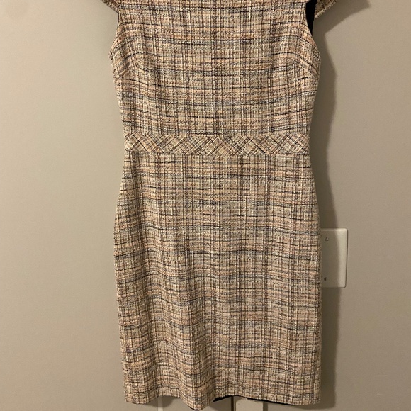 Banana Republic Tweed Sheath Dress | Blue & Pink | 00P - Picture 4 of 6